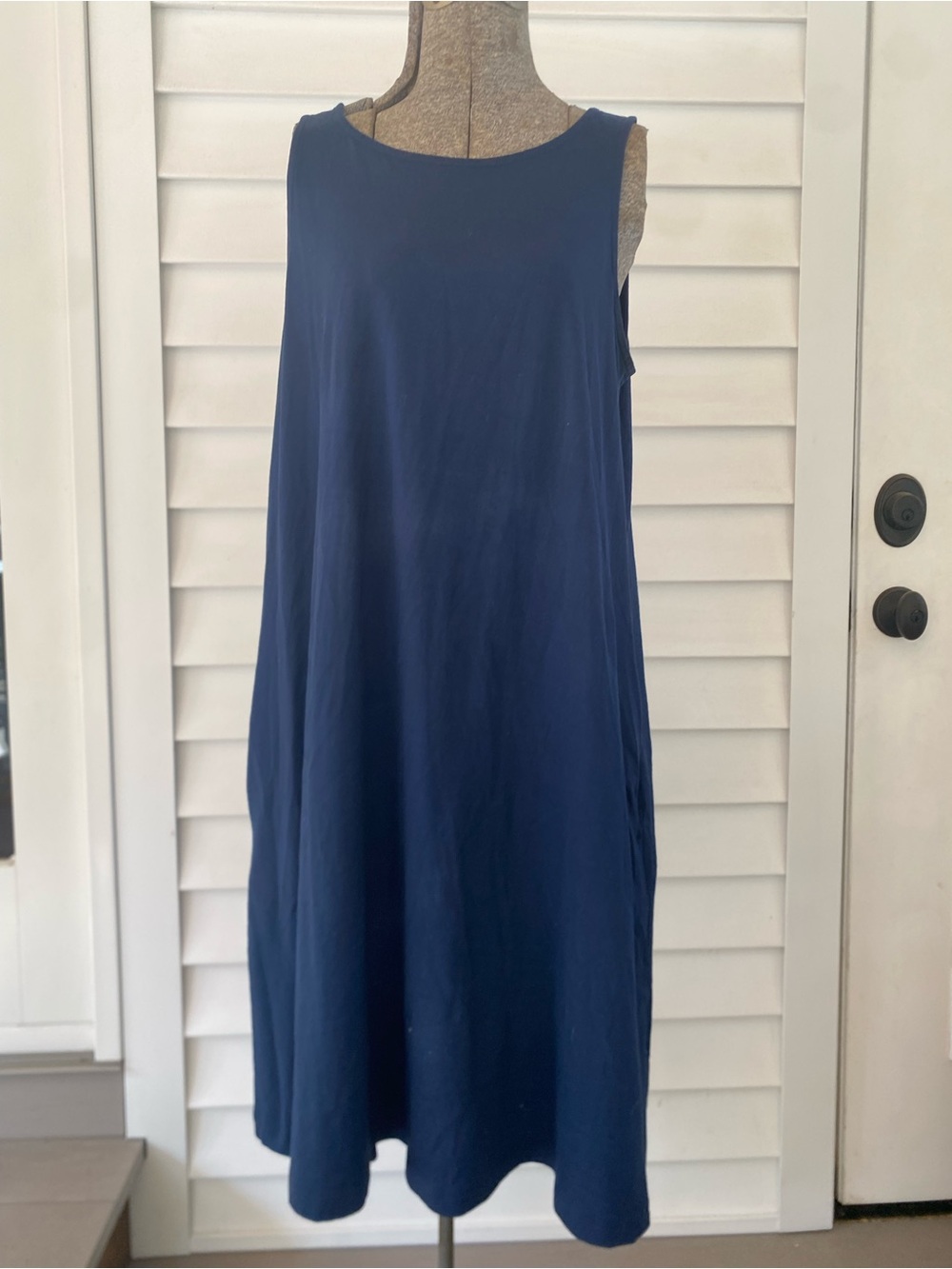 Wool& Sierra Tank Dress- Classic Navy Sleeveless Shift Dress